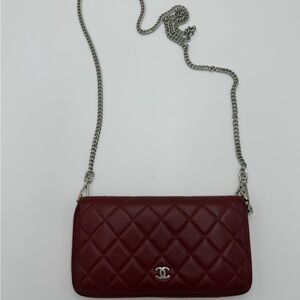 Chanel Burgundy Quilted Leather wallet